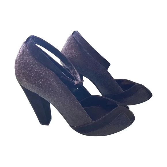 Bruno Menegatti Black Ankle Strap Open Toe Pump SZ 9 - Picture 4 of 8